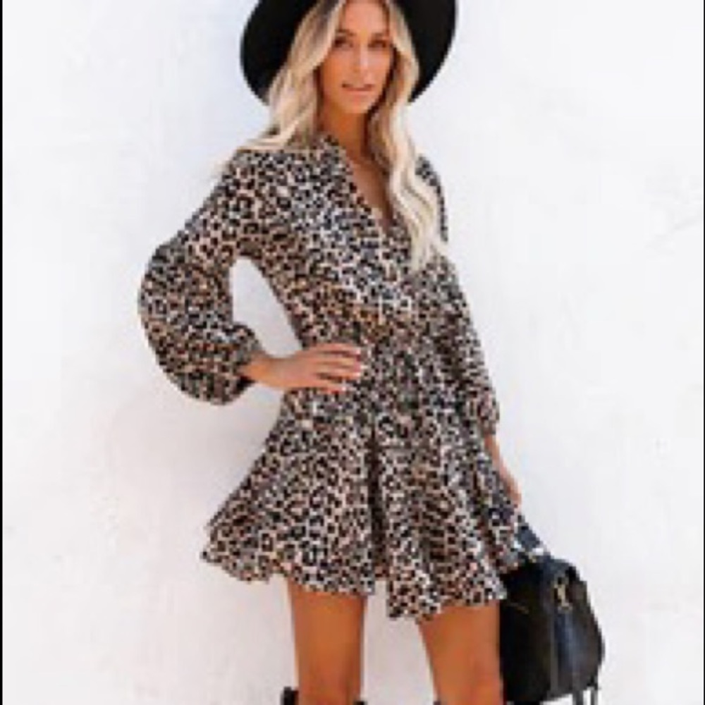 Leopard button down dress